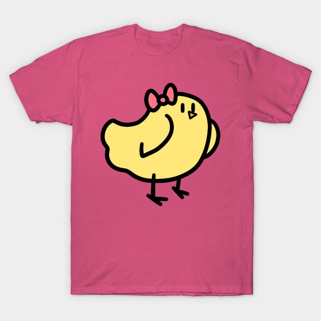 Pink Bow Bird T-Shirt by saradaboru